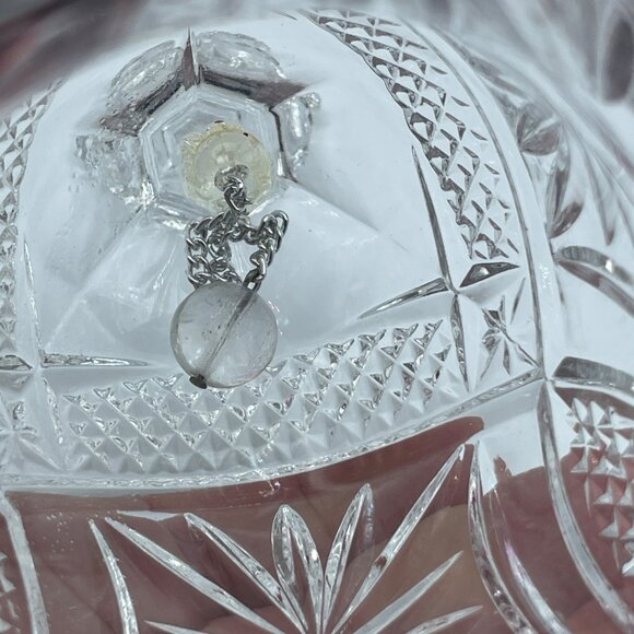 VTG Anna Hutte Bleikristall Clear Red Rose Crystal Bell Etched Floral 7.25" - Picture 6 of 9